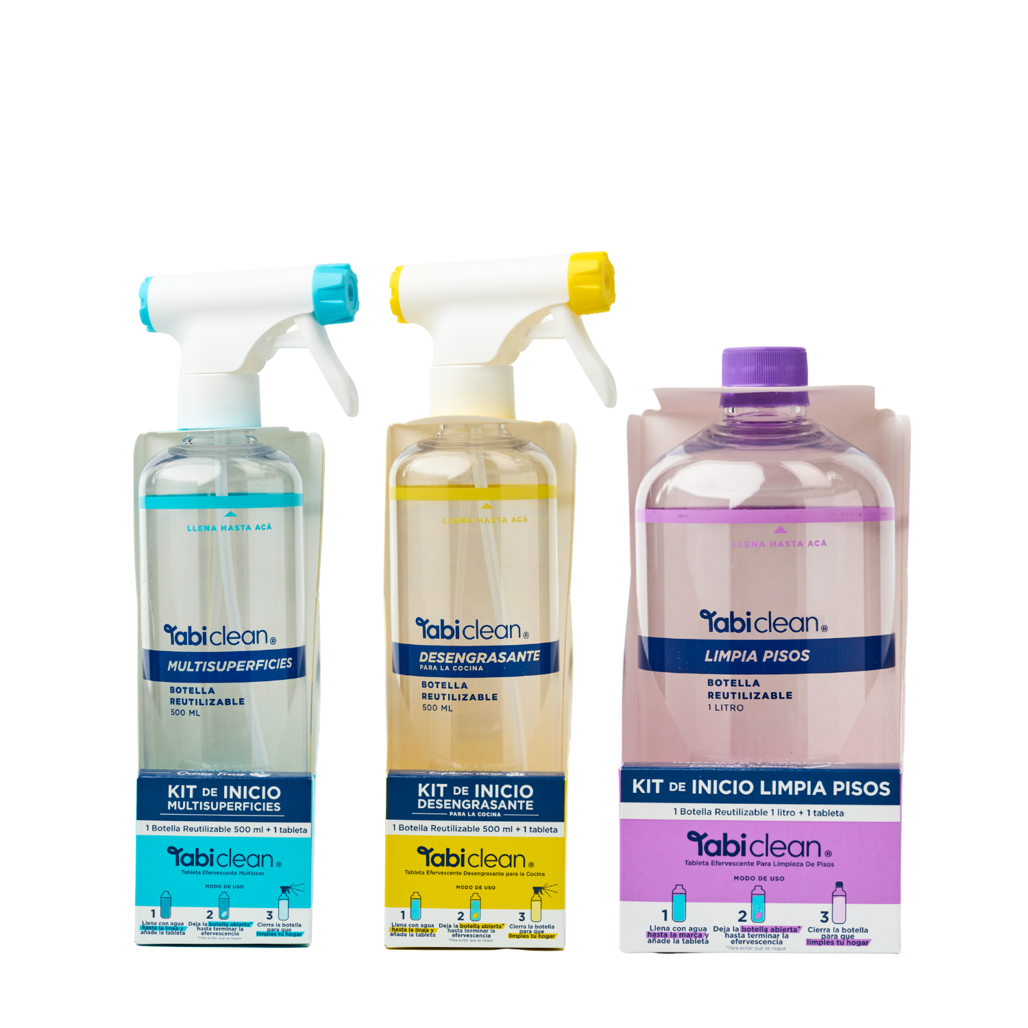Combo Casa Limpia - 1 kit inicio limpia pisos + 1 kit inicio desengrasante + 1 kit inicio multisuperficies