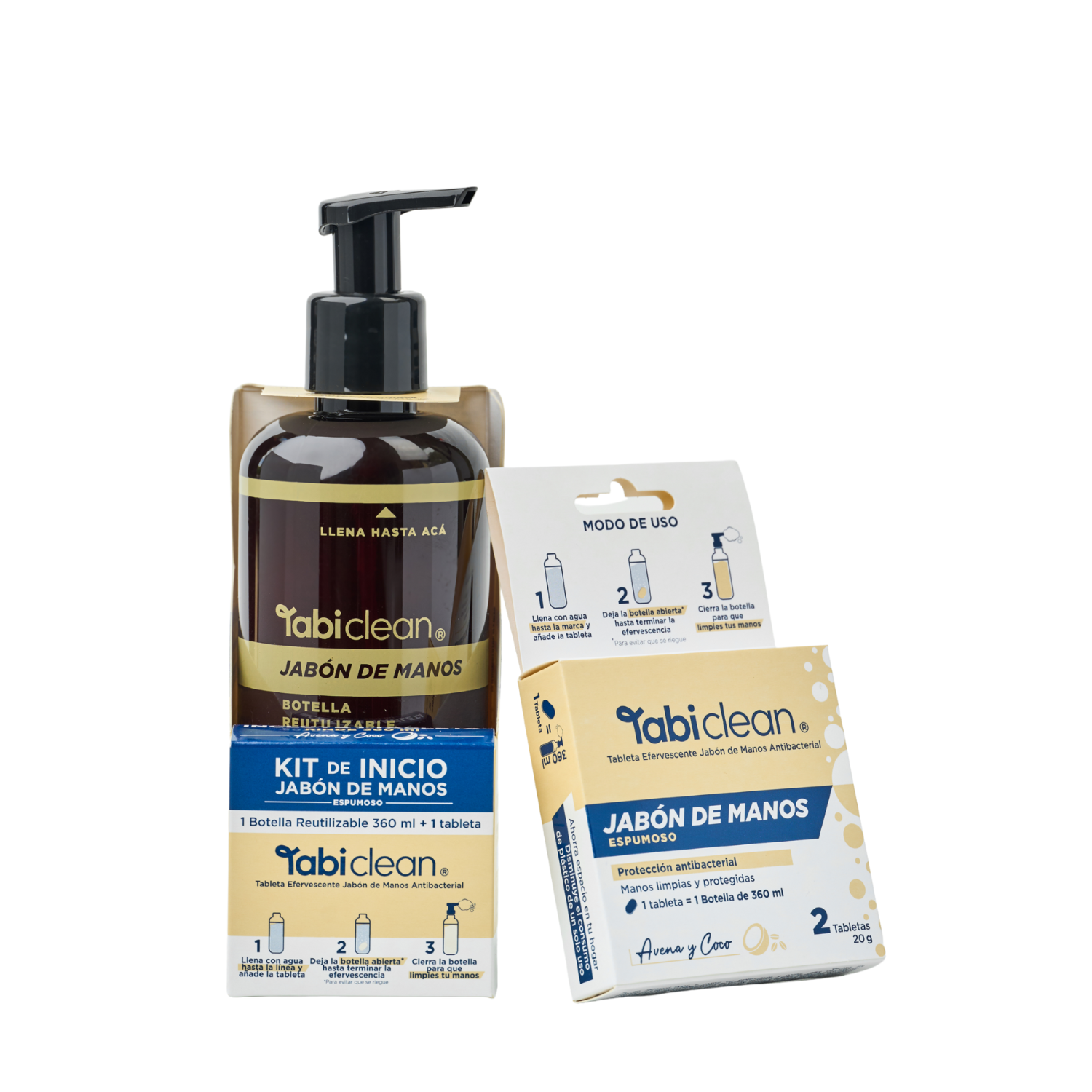 Combo Jabón de Manos Tabi Clean: Kit y Cápsulas Espumosas Repuesto