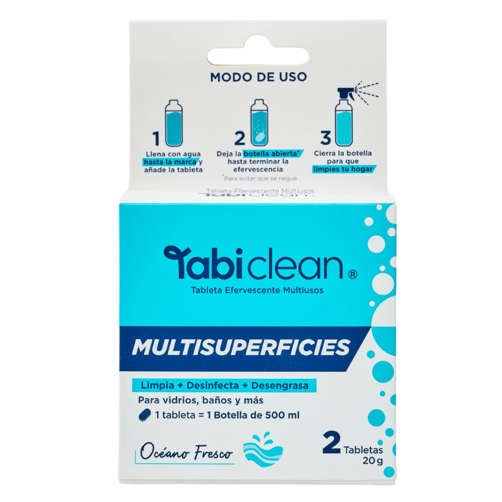 Repuesto Multisuperficies TABI CLEAN 2 tabletas rinde 1 litro