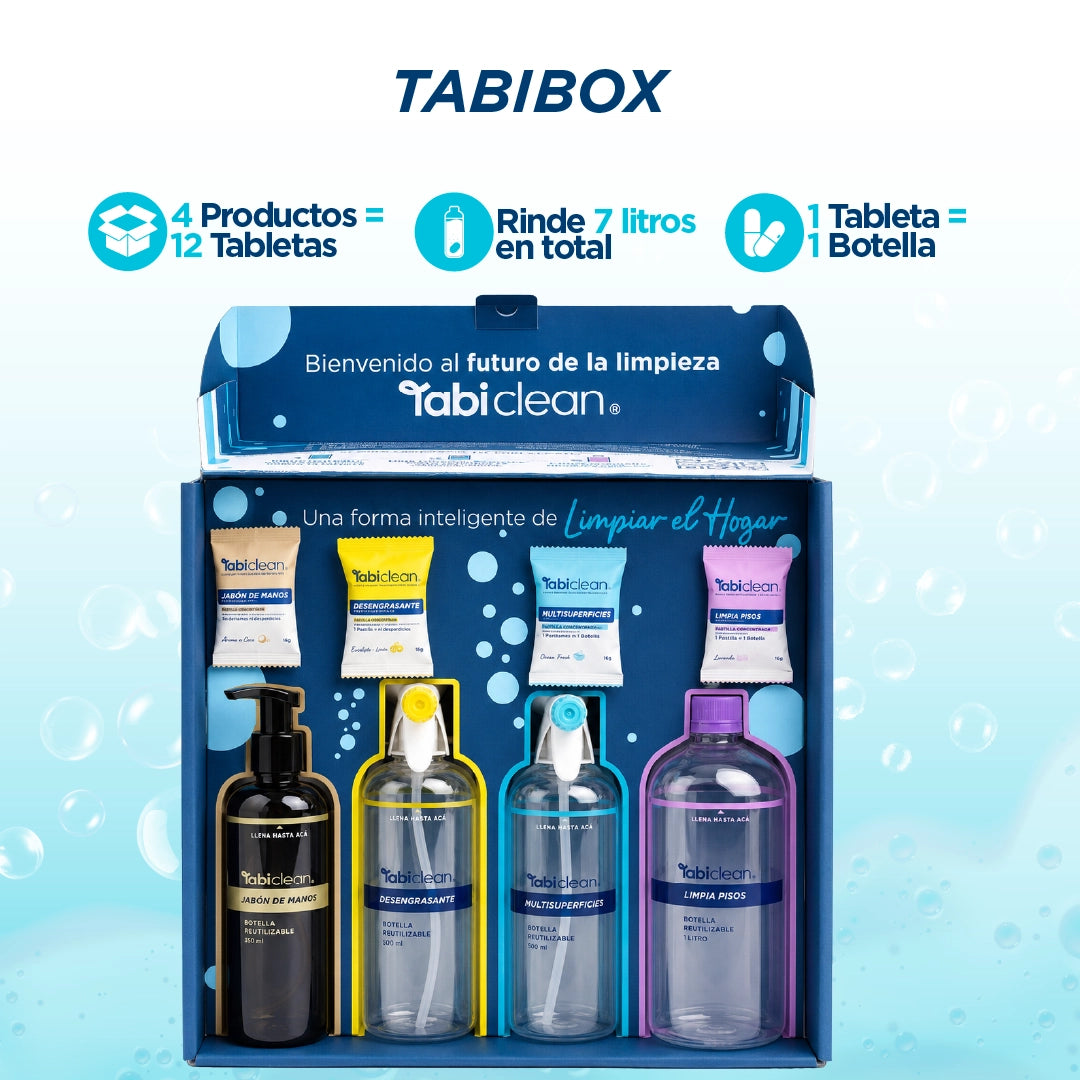 TabiBox: Combo completo para limpiar el hogar - 12 tabletas rinden 7 litros