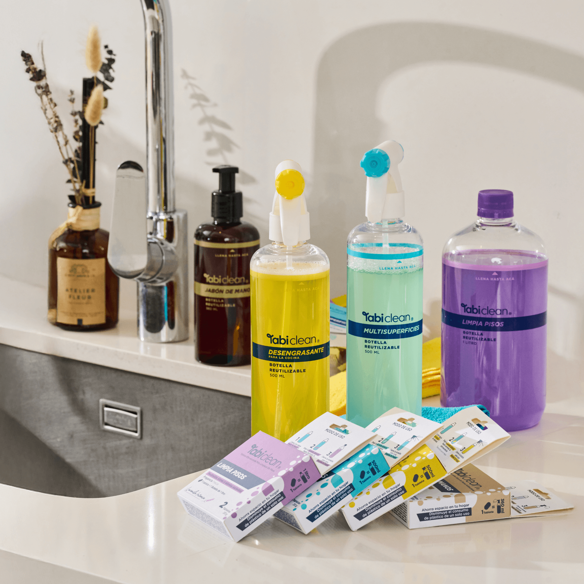 Combo Tabi Clean para limpieza del hogar con rendimiento total de 7 litros