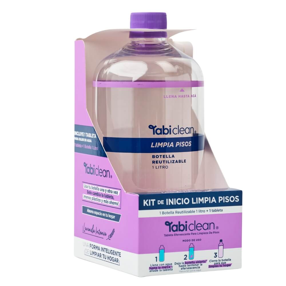 Kit de inicio limpia pisos incluye envase y pastillas