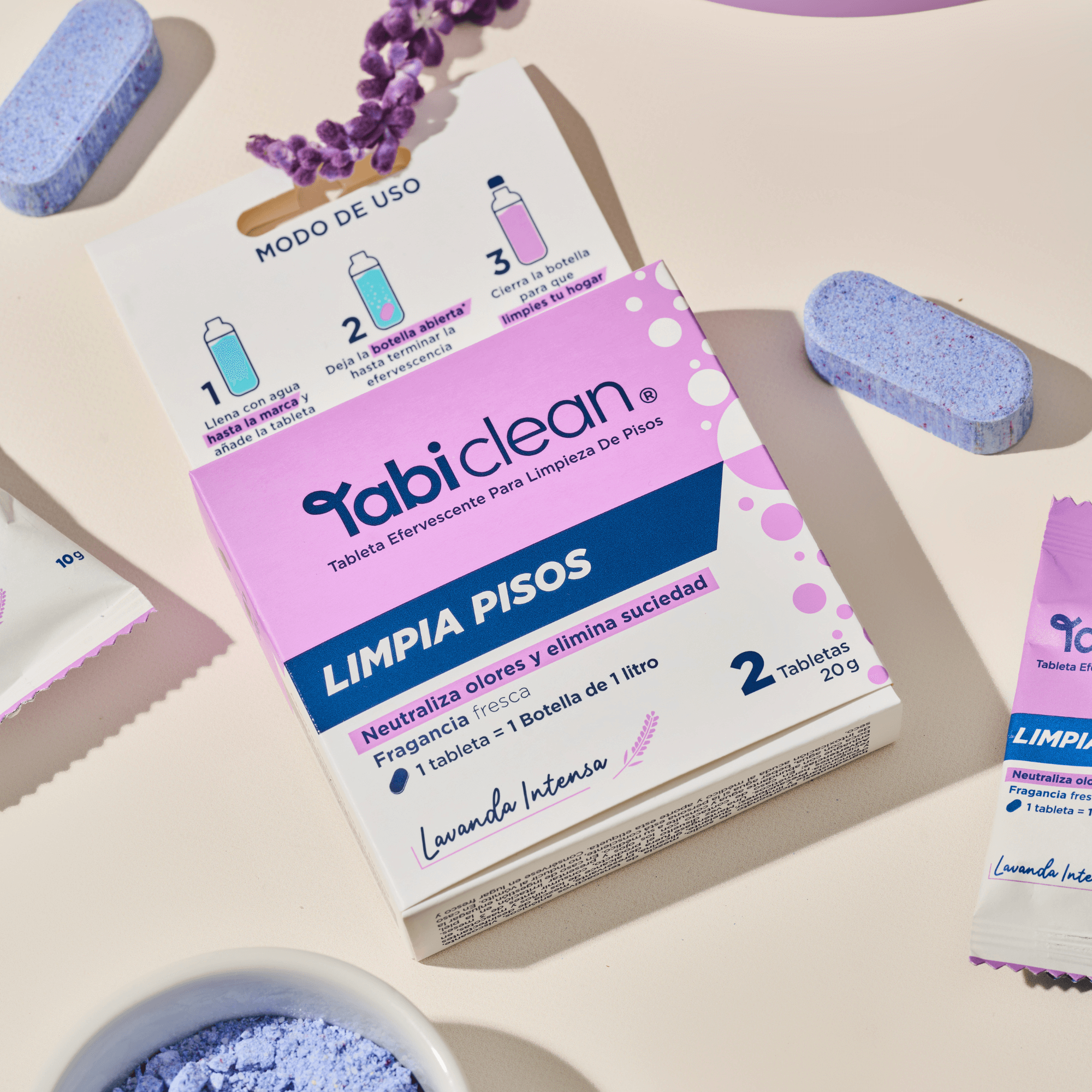 Kit limpia pisos recargable con botella de 1 litro y 3 tabletas concentradas