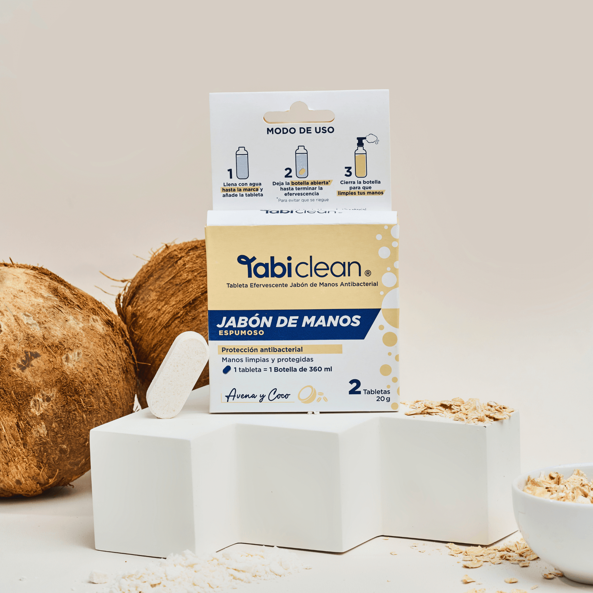 Recarga de jabón de manos en tabletas con rendimiento total de 720 ml