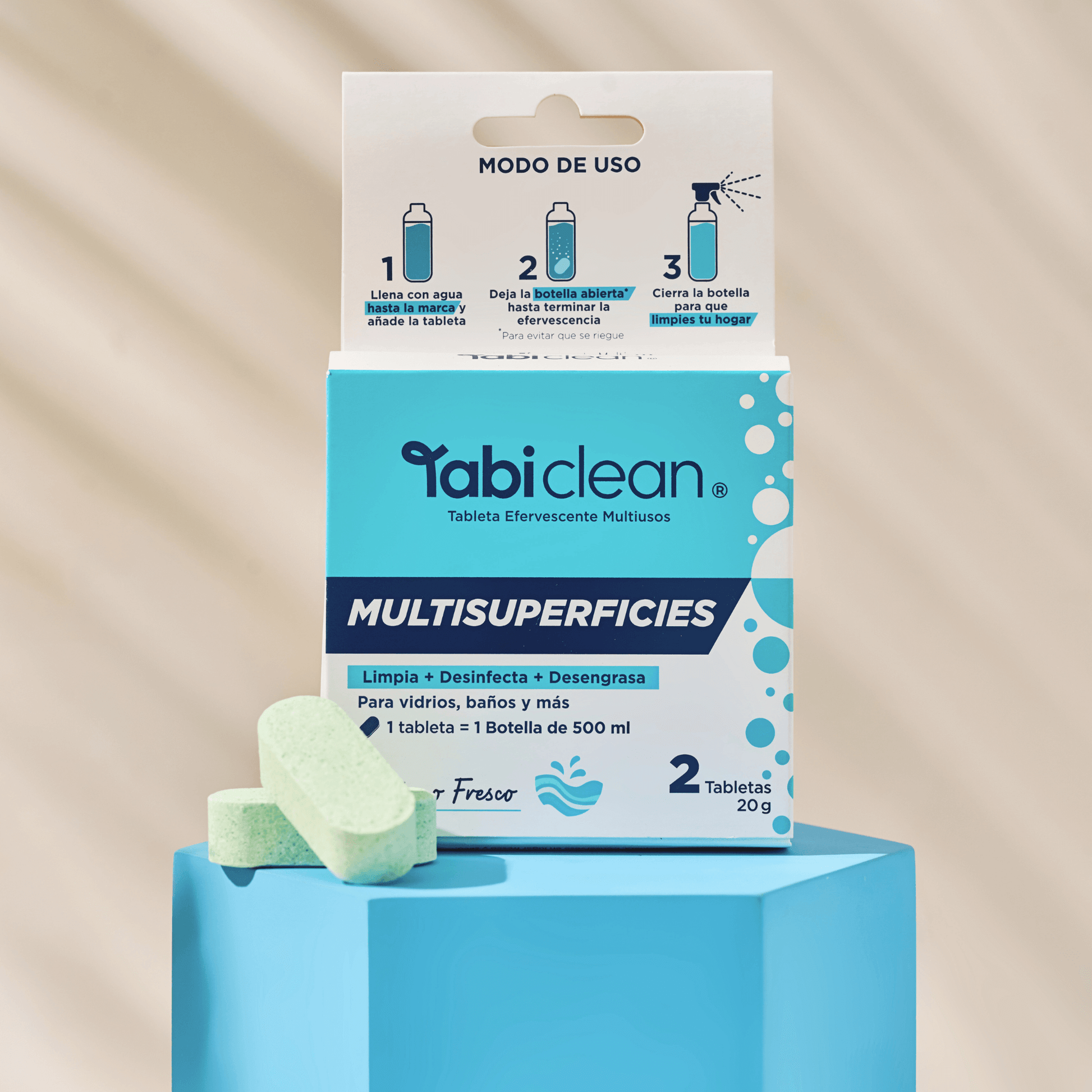 Recarga de limpiador multisuperficies en tabletas con rendimiento de 1 litro