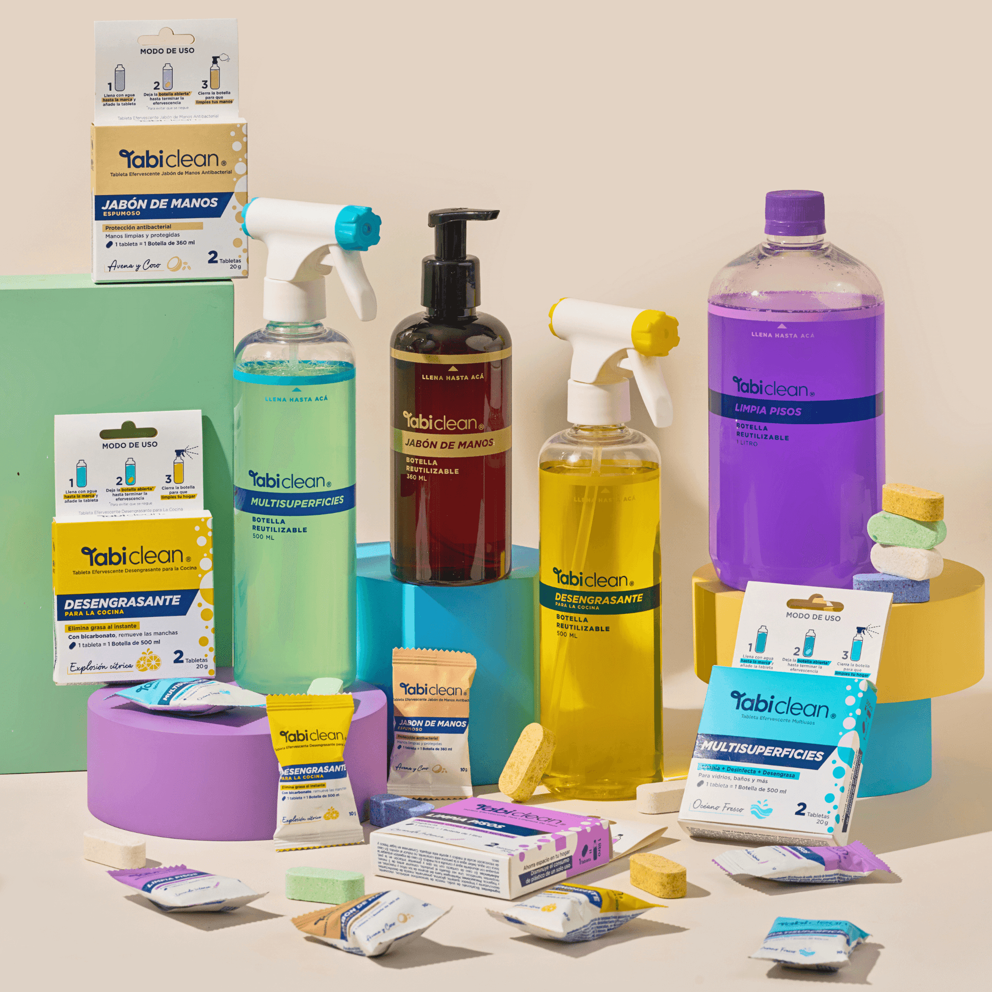 Tabi Box kit completo para limpiar el hogar con 12 tabletas concentradas